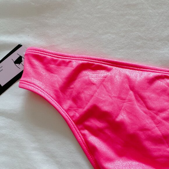 Wild Fable NWT hot pink with sparkle low rise cheeky bikini swim bathing suit XL - Picture 8 of 13